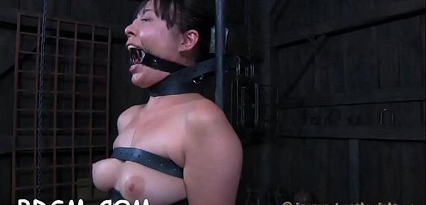  Clamped up girl gets her fuck holes tortured